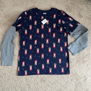 Hanna Andersson Gumball Blue and Red Long Sleeve Tee Shirt Youth Sz 150 / 12 NWT